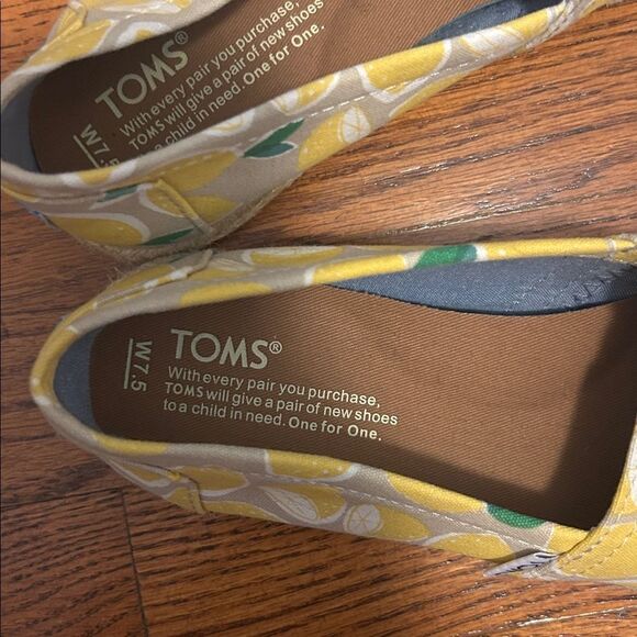 Toms Lemon Print Canvas Slip-Ons - Picture 2 of 5